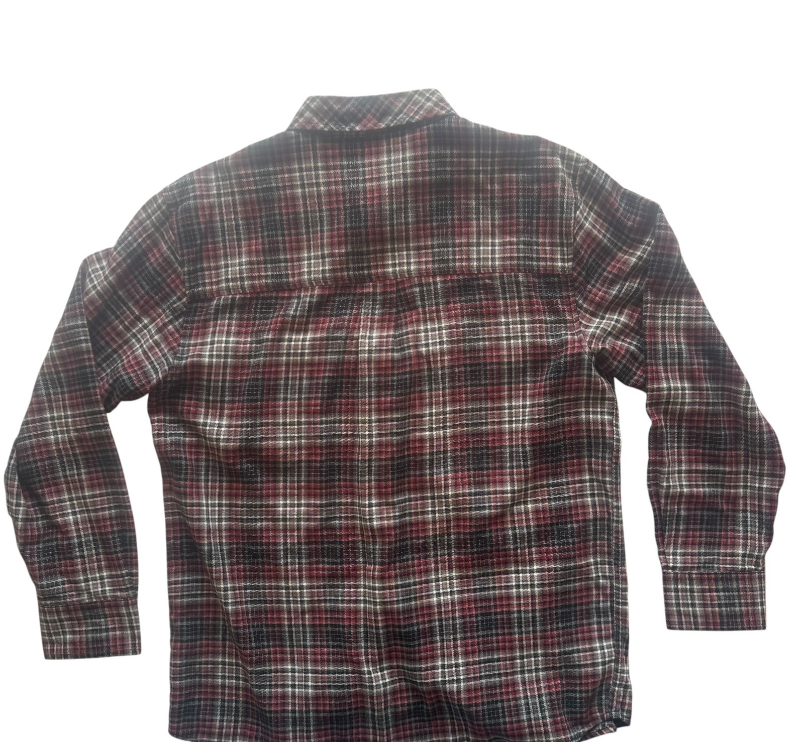Field & Stream Men’s Plaid Flannel Button Front Shirt Medium Red Gray Black