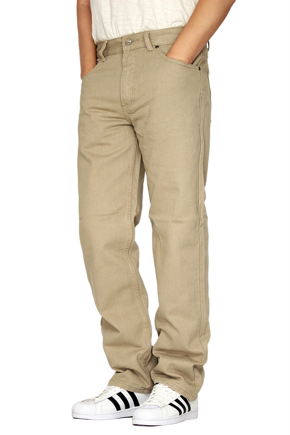 MEN’S KHAKI REGULAR FIT STRAIGHT LEG DENIM JEANS OSCAR (30-48)