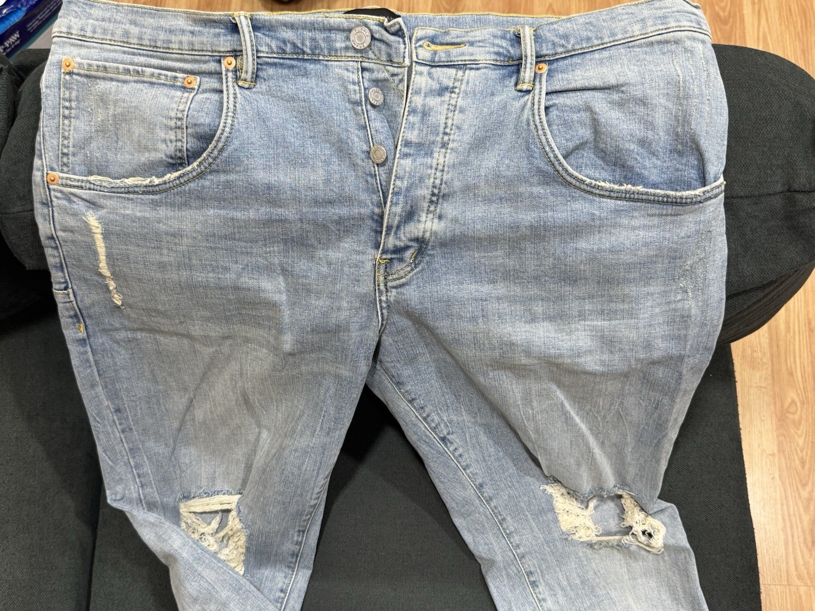 Purple Jeans Size 40 P002 Light Indigo Blowout Denim