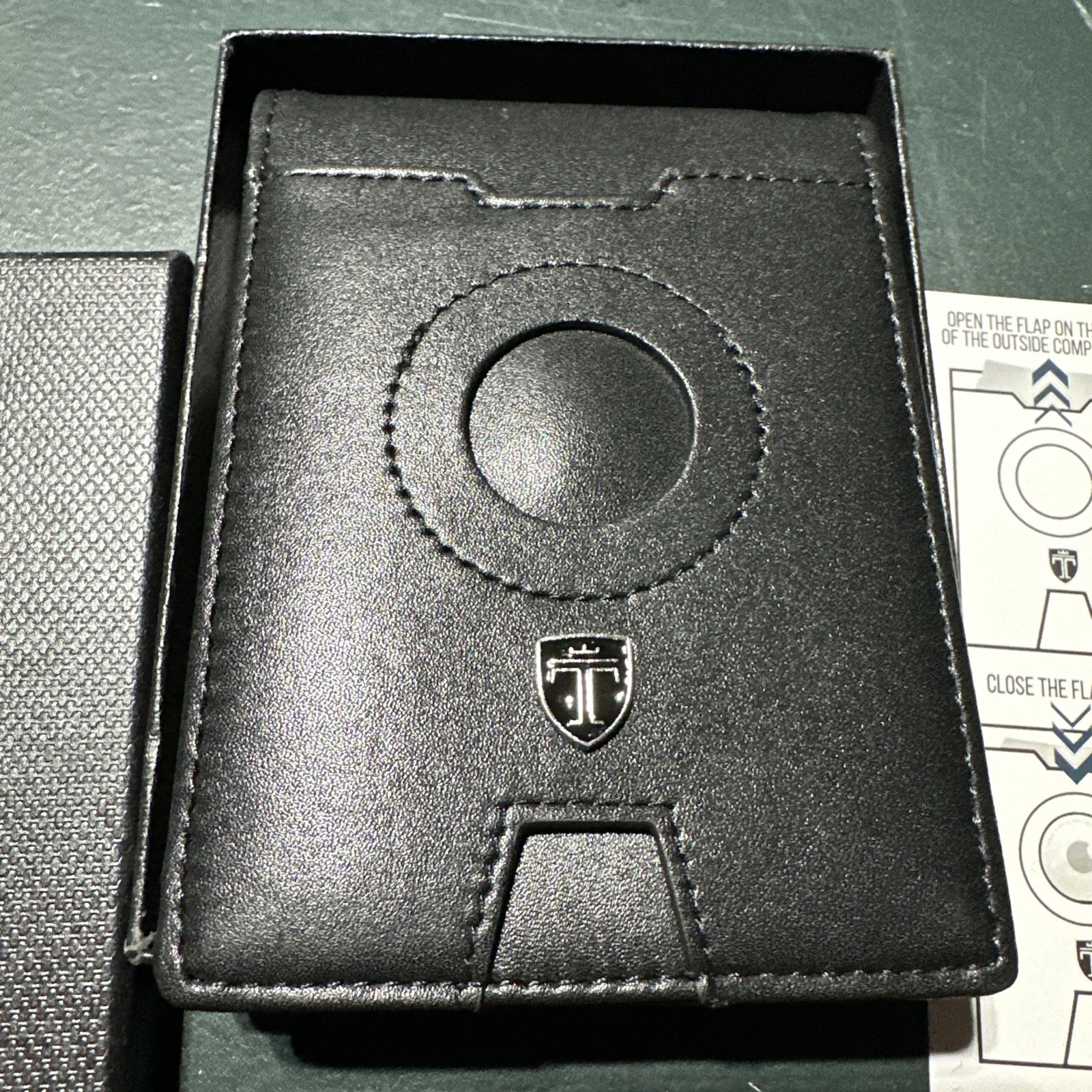 New TRAVANDO AirTag* Wallet Mens with Money Clip Air Standard Size, Black
