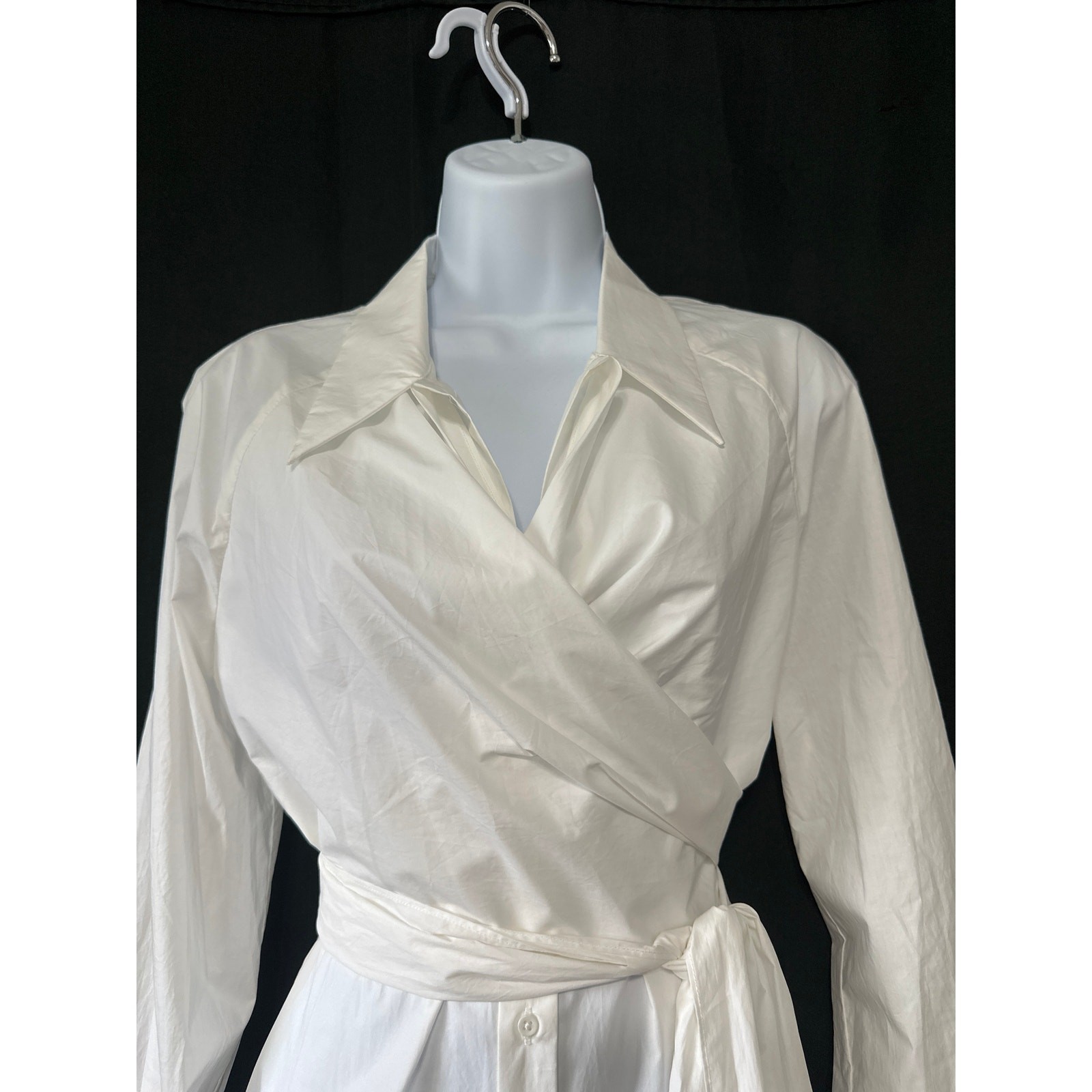 NWT RIZHUO Wrap Shirt Dress L Minimalist Lagenlook Asian Designer City Chic