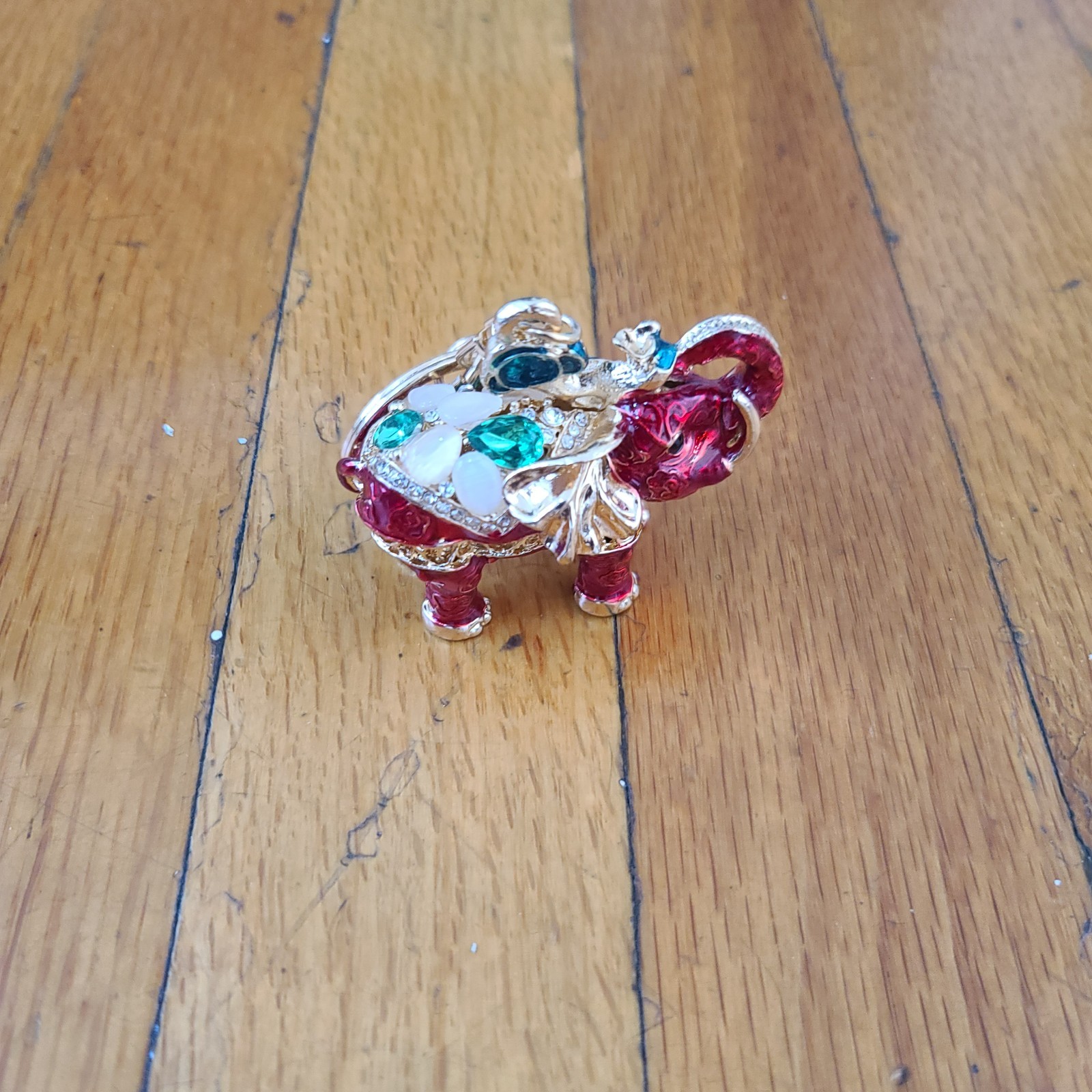 3D Cute Crystal Opal Elephant Pendant KeyChain Handbag Keyring Unisex Gift