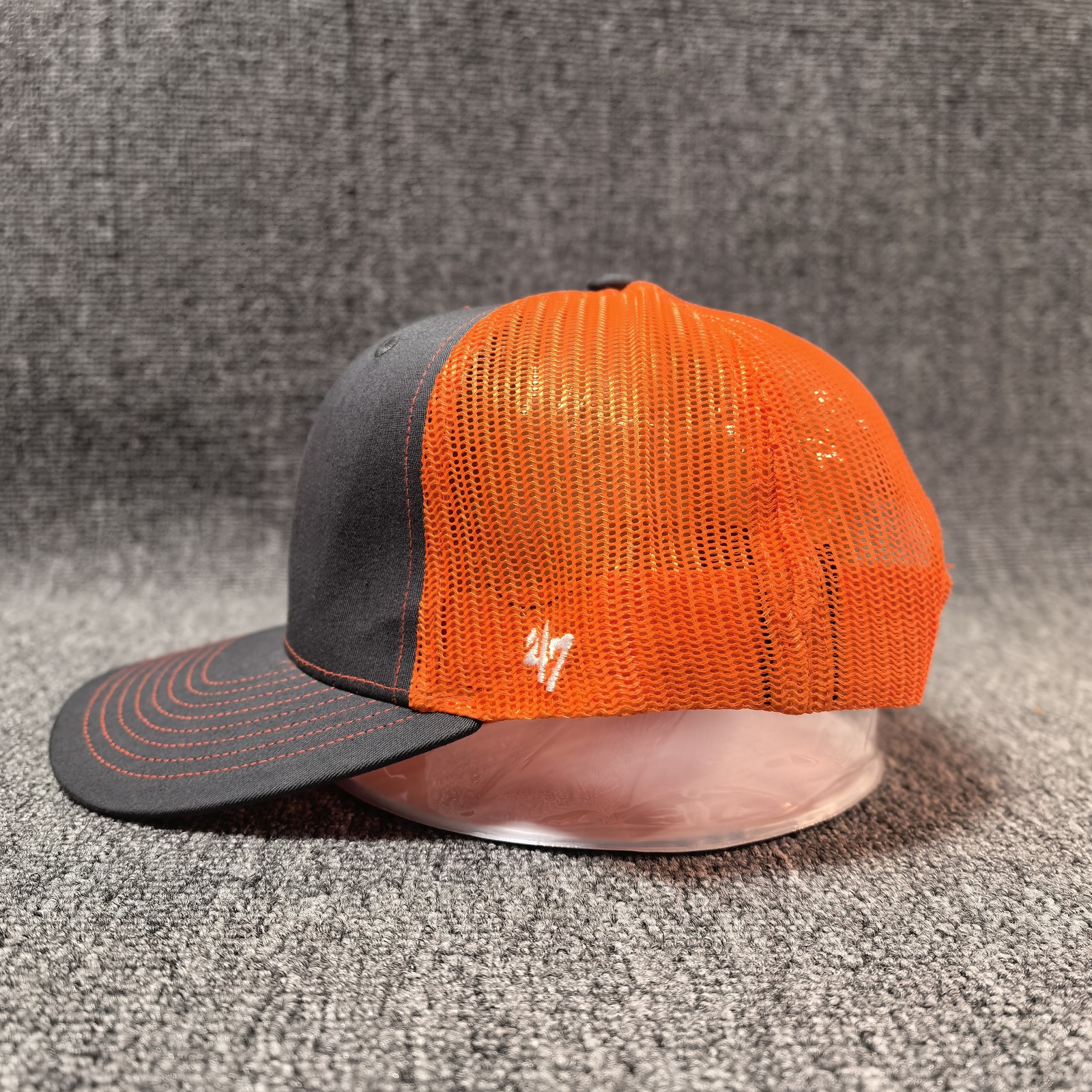 ’47 Brand Athletics Trucker Snapback Charcoal Orange Mesh Back One Size