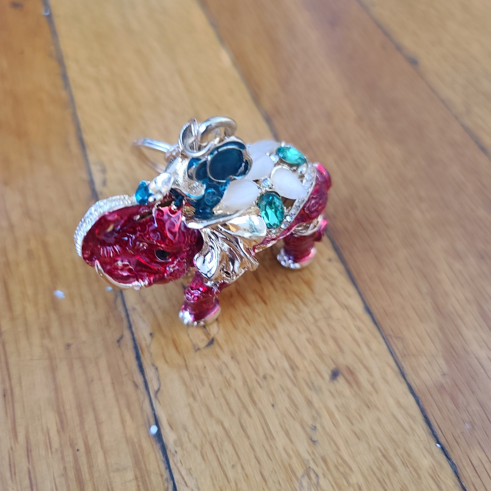 3D Cute Crystal Opal Elephant Pendant KeyChain Handbag Keyring Unisex Gift