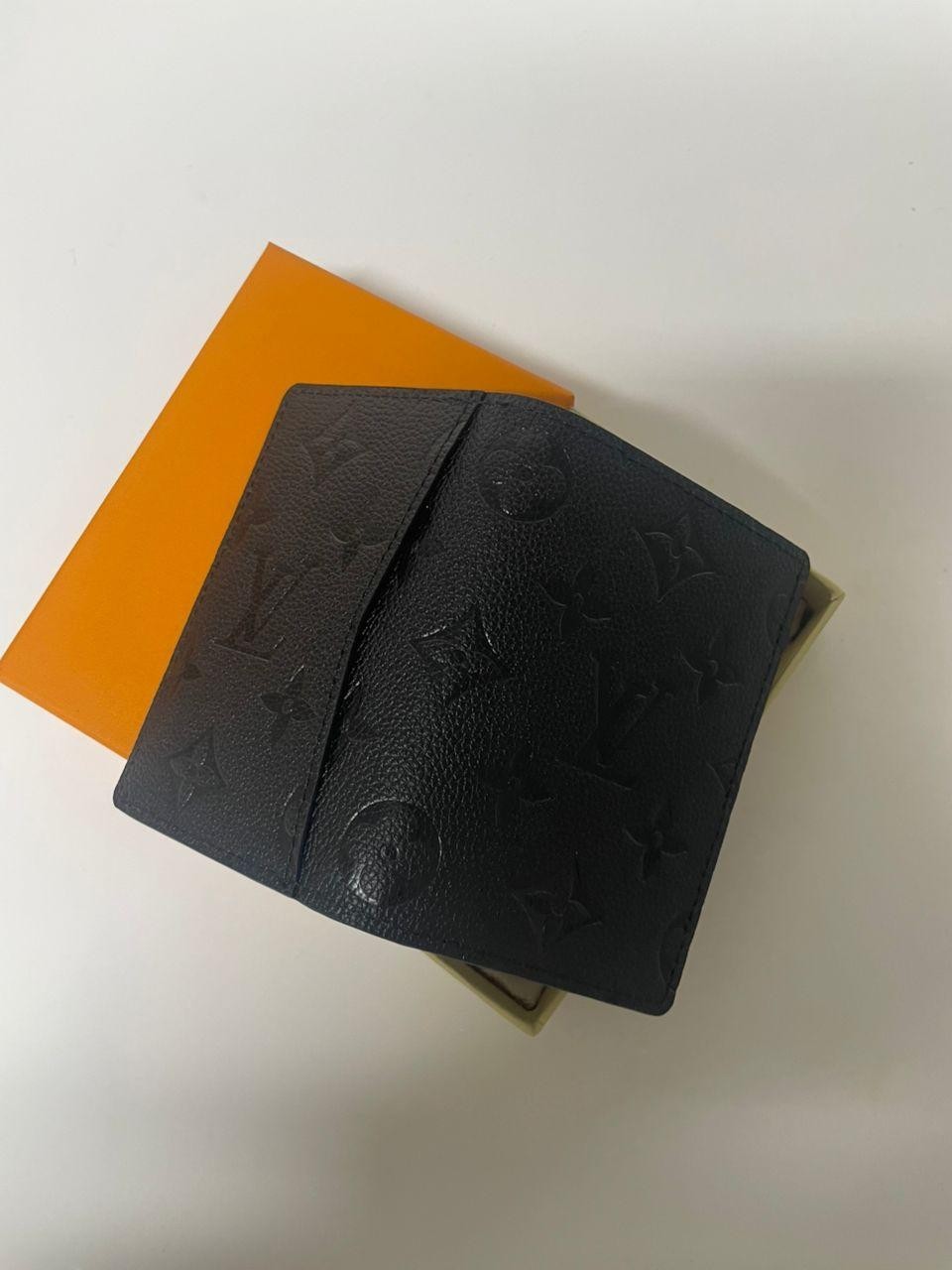 Louis Vuitton (LV) Pocket Organizer Black Monogram Shadow W/Bag & Box