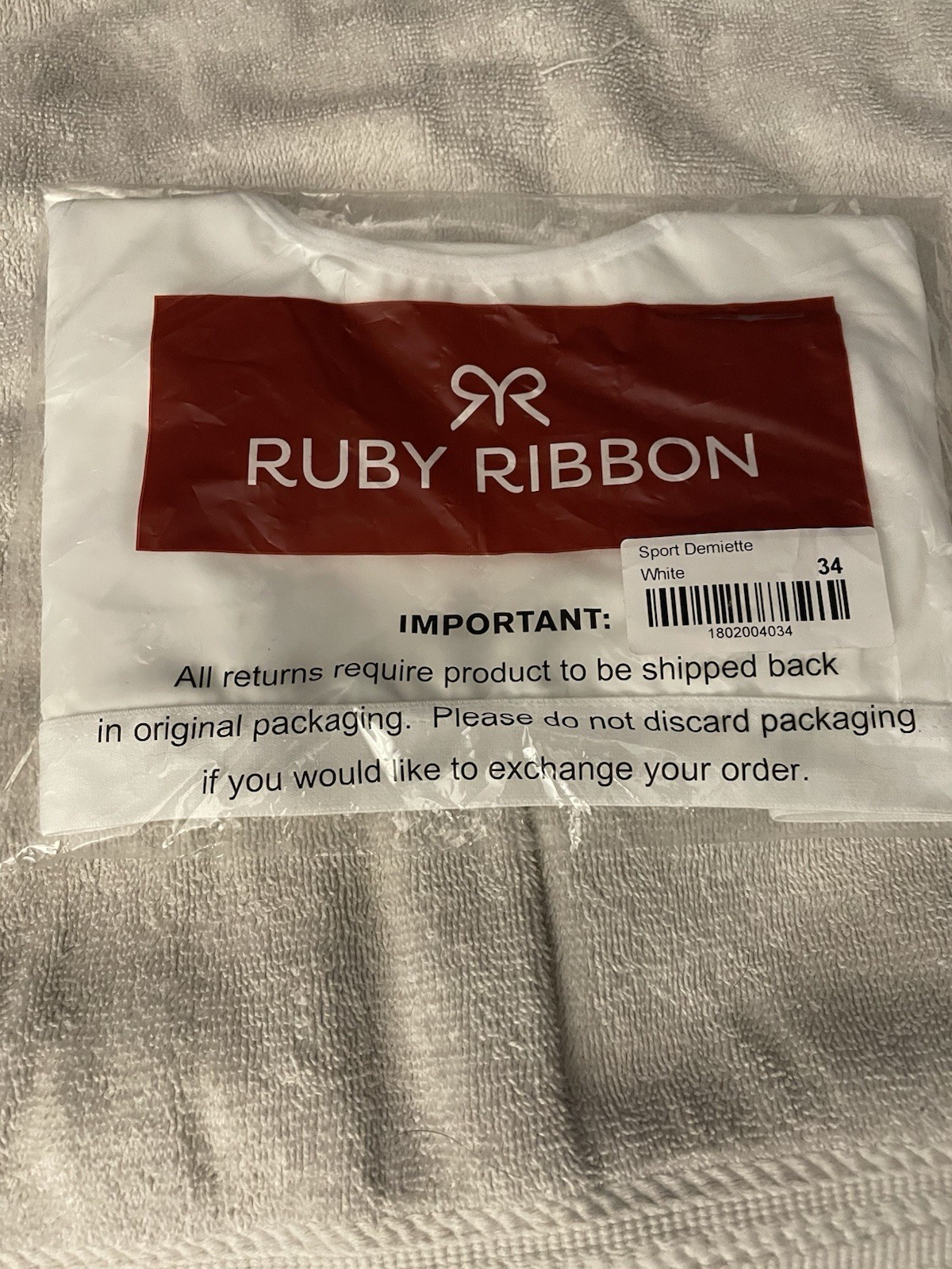 Ruby Ribbon Sport Demiette Style 1802 Size 34