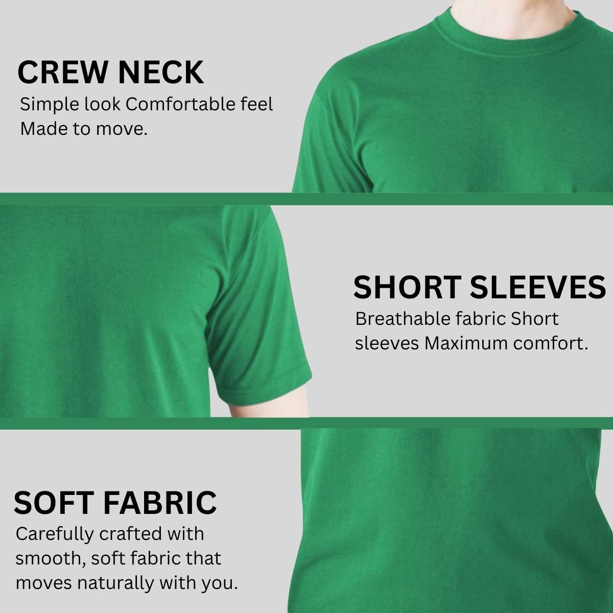 Crew Neck Men’s Heavyweight 100% Cotton Short Sleeve T-Shirts