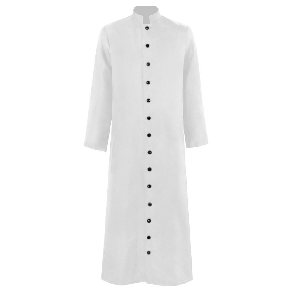 Roman Mens Cassock Orthodox Clergy Robe Single Breasted Priest Vestments Retro