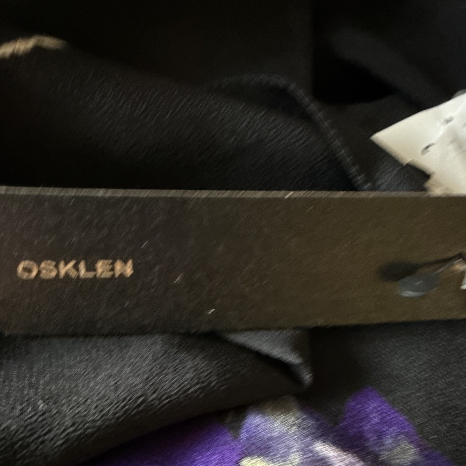 OSKLEN Women’s S Black Purple Floral Silk large scarf