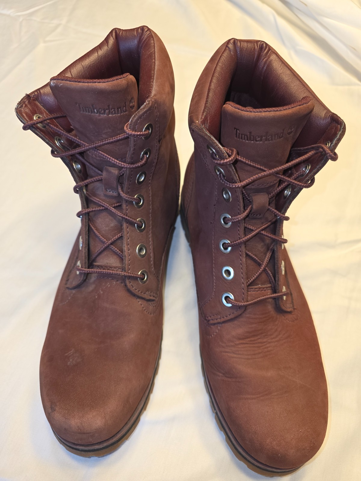 Timberland Mens 8.5 Burgundy Newmarket Leather 6″ Boots (A1PHQ) NWOB