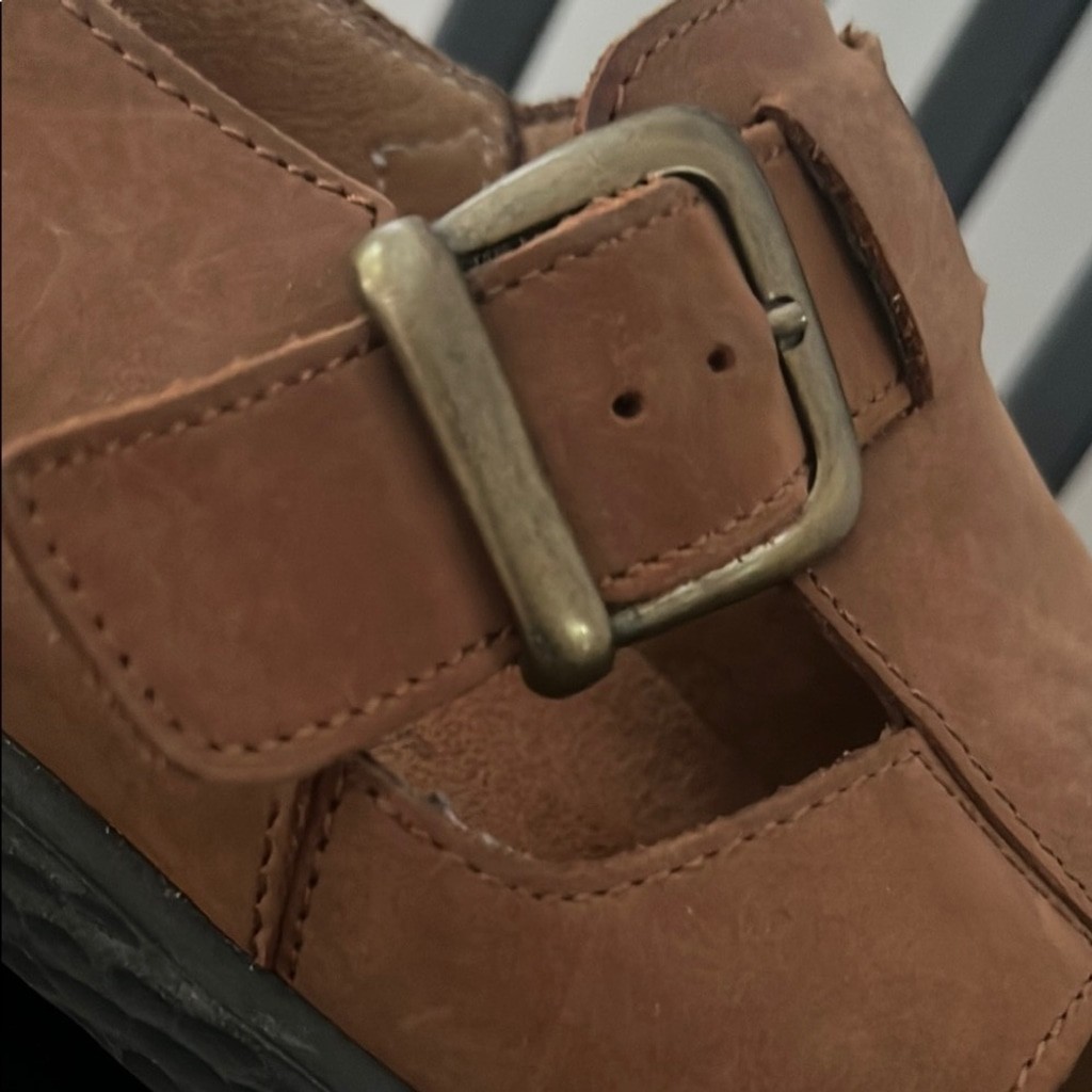 Naot Theresia Fits Brown Leather Sandals with Ankle Straps Sz 6