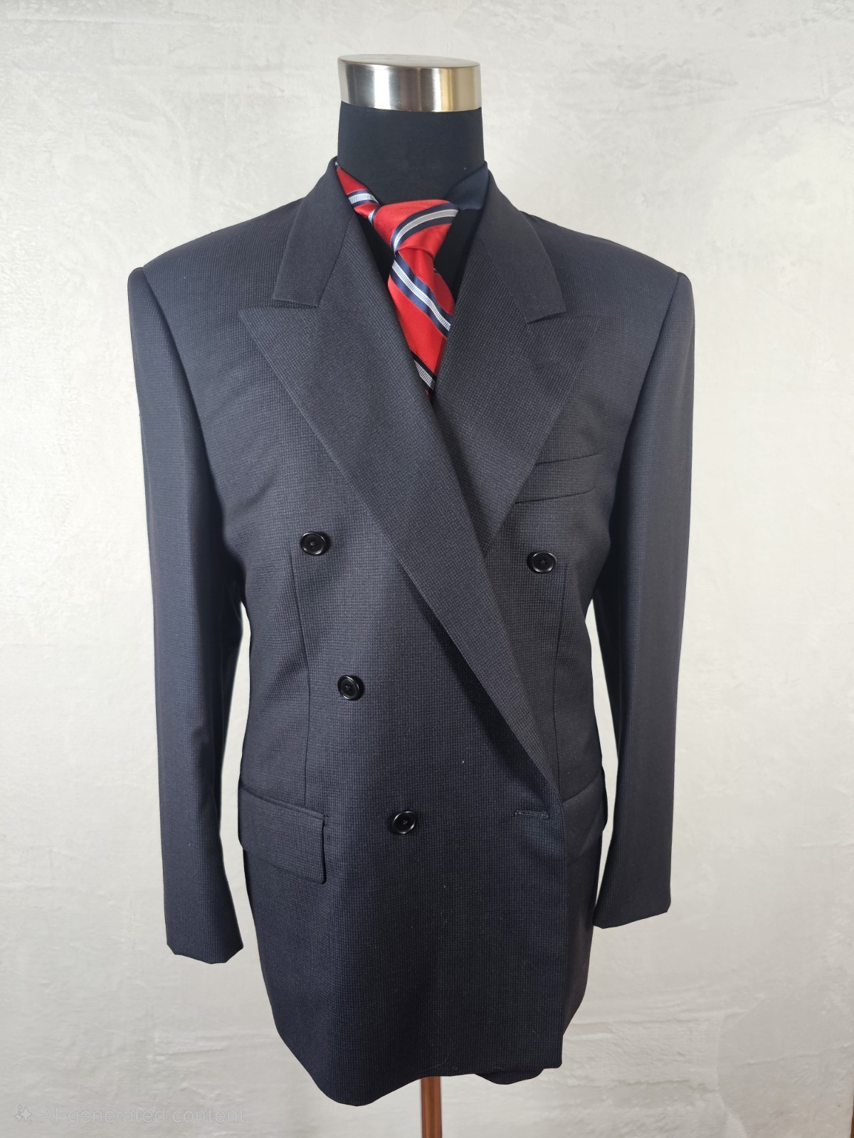 ⭐️🔥Vintage 90s-MINT-RARE-Corneliani-Double Breasted-MICRO CHECK-HOUNDSTOOTH-44R
