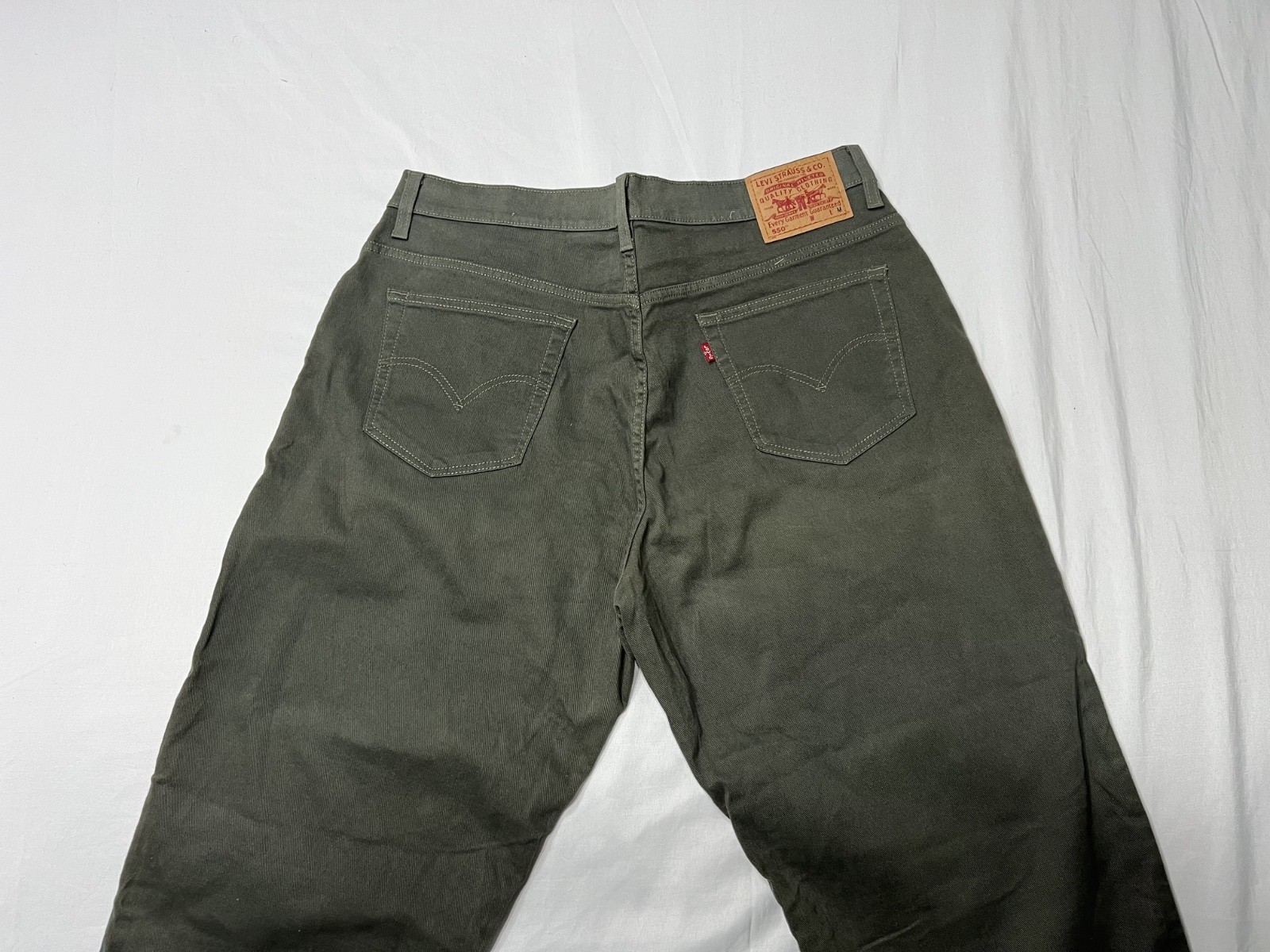 Olive Green Levis 550 Stretch Mens Jean Size 36×30 Relaxed Fit Tapered Leg