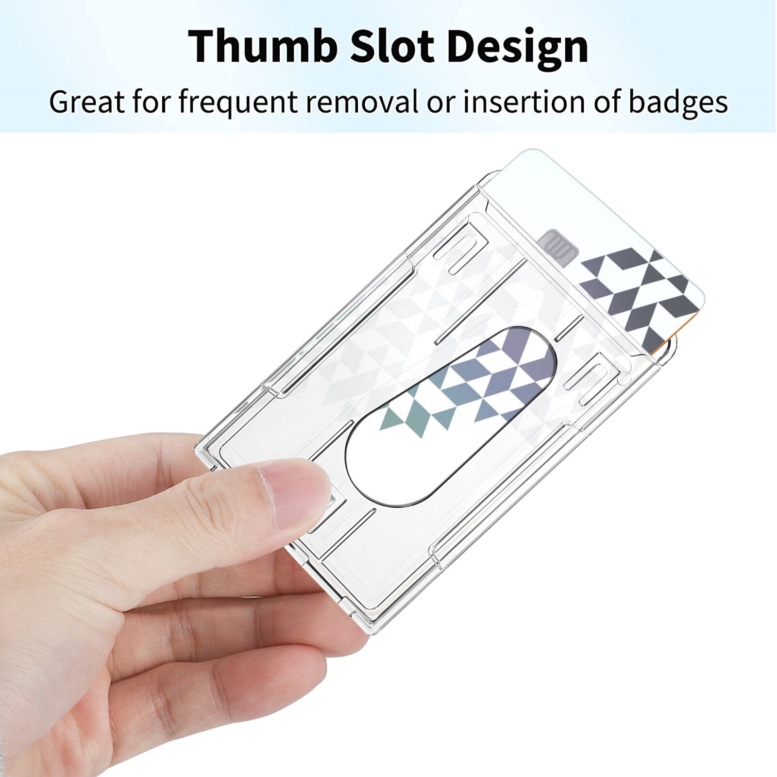 10Pcs ID Card Badge Holder Hard Plastic Protector Vertical Clear Protective Case