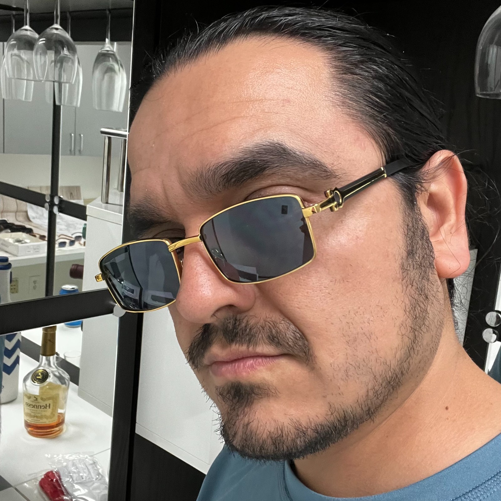 Sunglasses Men Rectangular Classy Fashion Trendy 80’s 90’s Casual Male Lentes