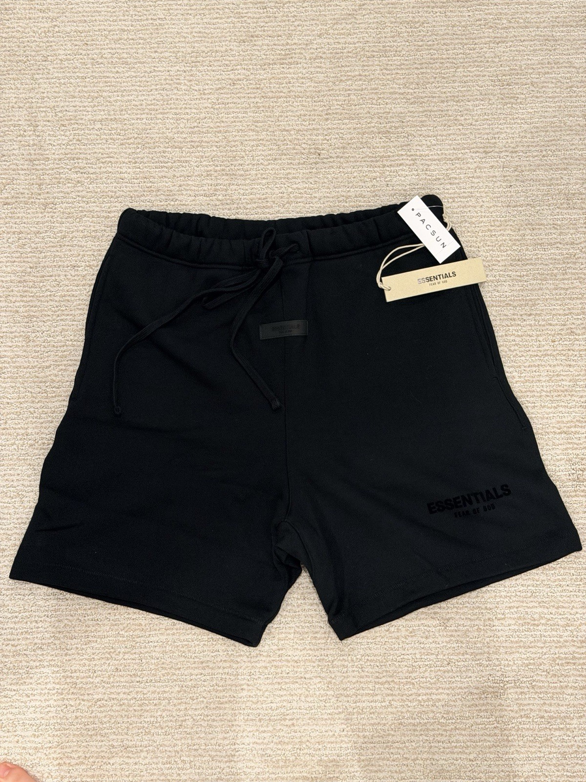 Fear Of God Essentials Black Sweat Shorts Men’s Size S NWT Drawstring FOG