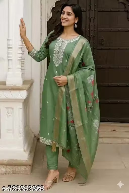 Indian Readymad Party Festive Wedding Rayon Kurta Kurti Pant Set for Women’s