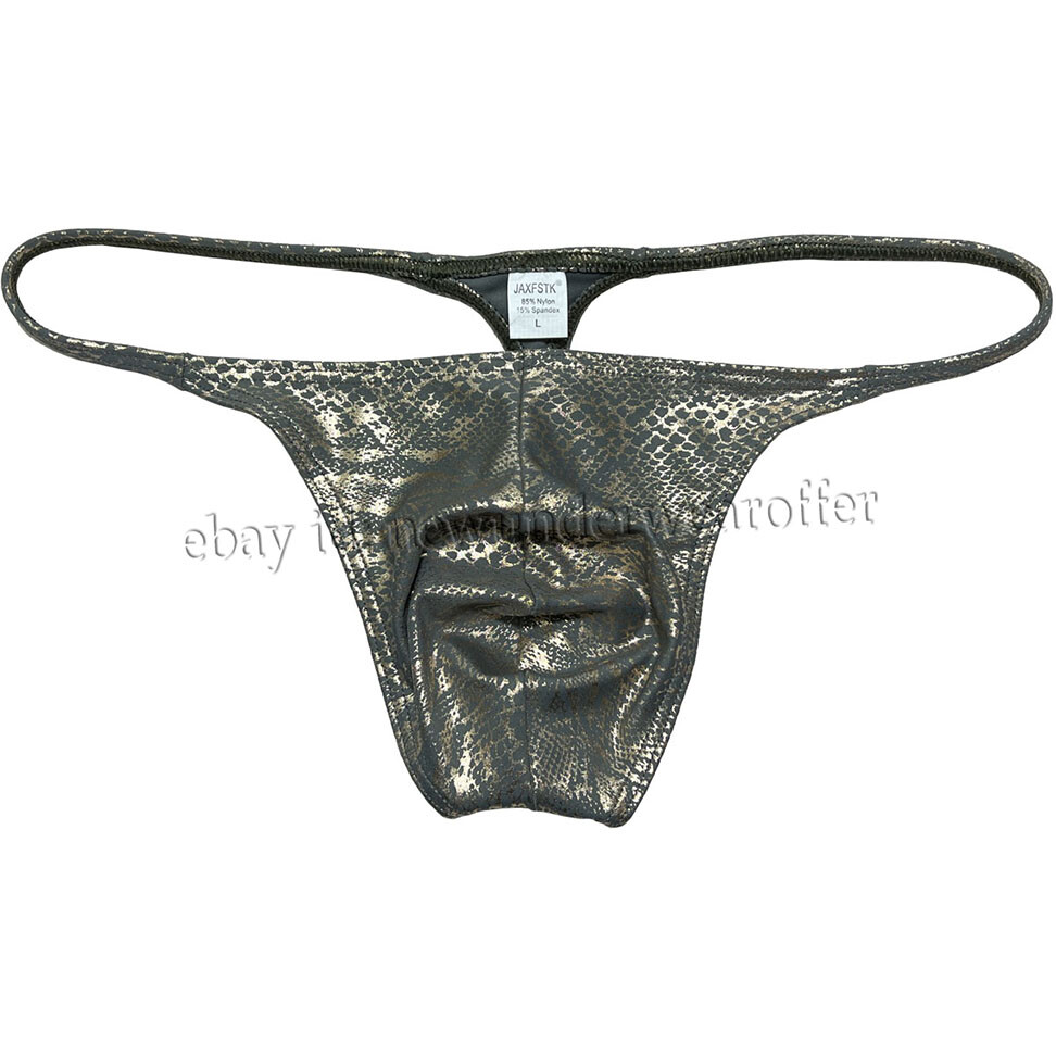 Men Shiny Bikini Thong Underwear Low-rise G-string Bulge Pouch T-back Jockstrap