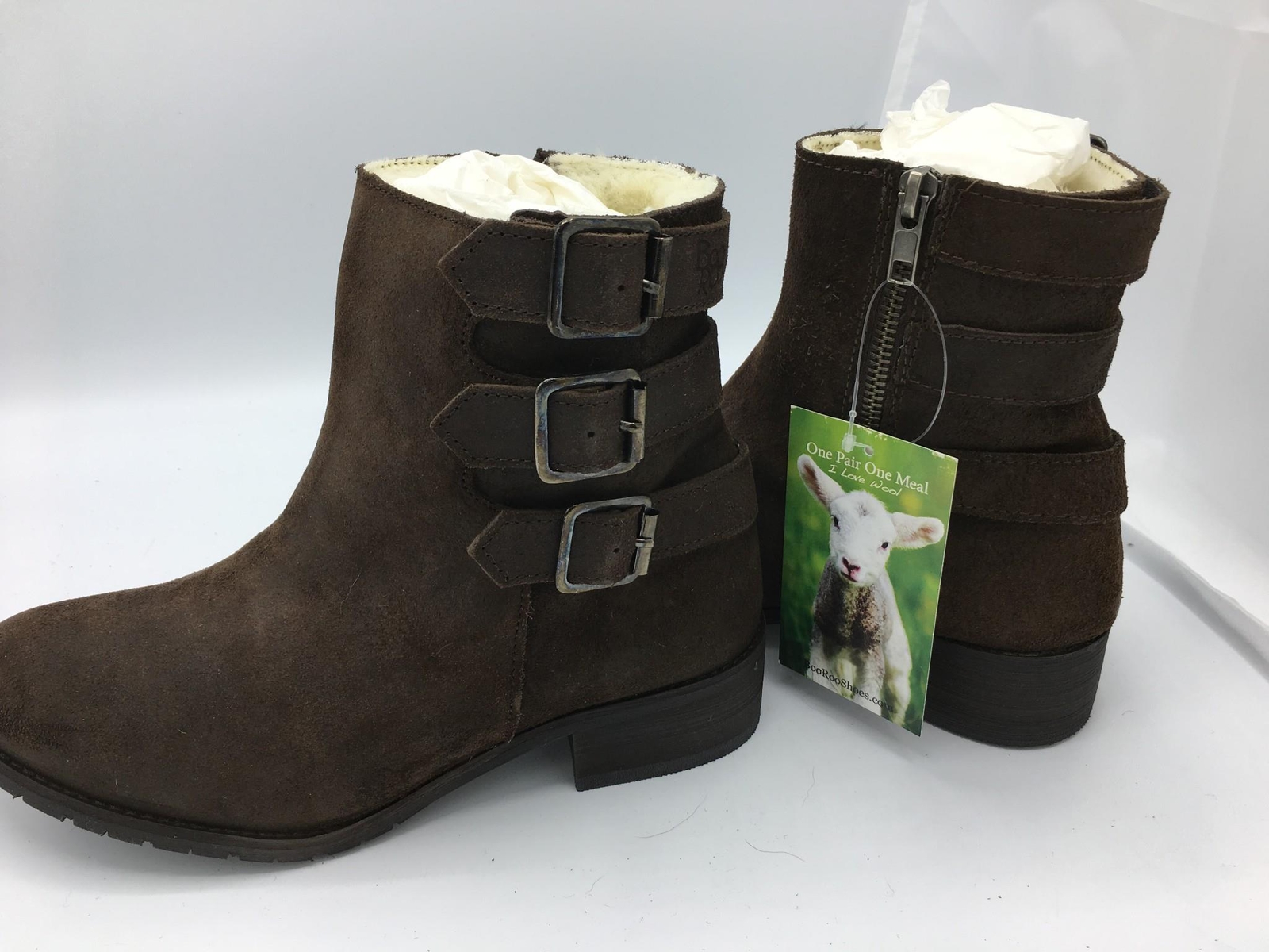 BooRoo Women’s Jules Ankle Boots (1390,1393) Dk Brown Oiled Suede Ret. $125