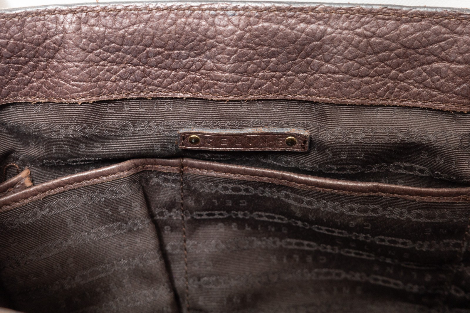 CELINE Boogie Bag BrownLeather Hand bag Auth from JAPAN