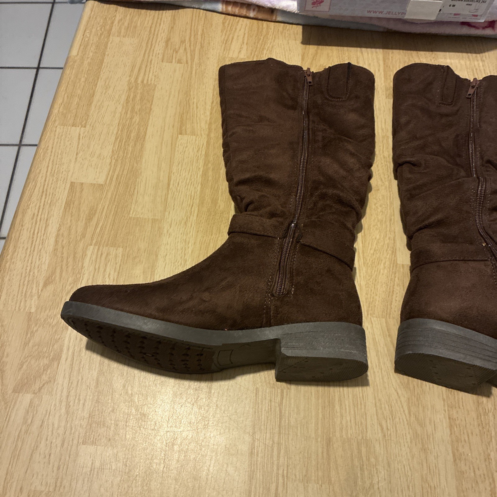 New $70 Jellypop Morgania Brown Suedelike Zip Up Women’s Boots Size 6m