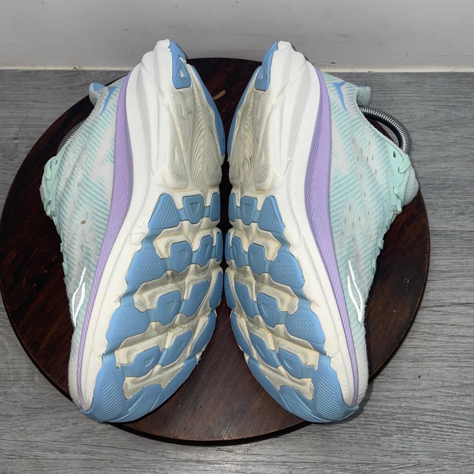 Hoka One One Clifton 9 Women’s 8.5 B Blue Purple Running Walking Shoes Sneakers