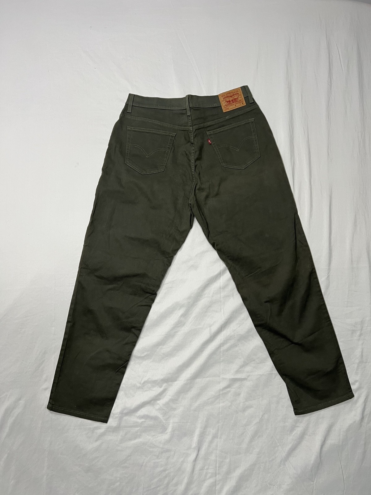 Olive Green Levis 550 Stretch Mens Jean Size 36×30 Relaxed Fit Tapered Leg