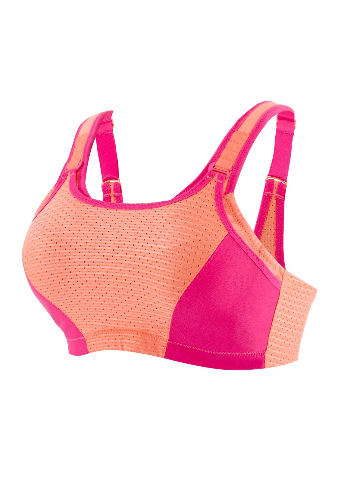 Glamorise SPORT Bra 2-Layers Wire-Free LOW-HIGH IMPACT SUPPORT Pink & Orange NEW