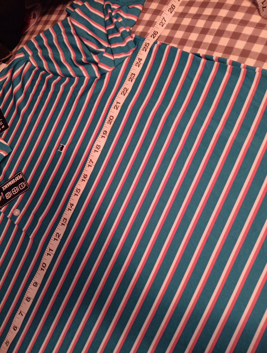 Crown And Ivy Mens Short Sleeve Performance Polo Shirt Striped XL NWT