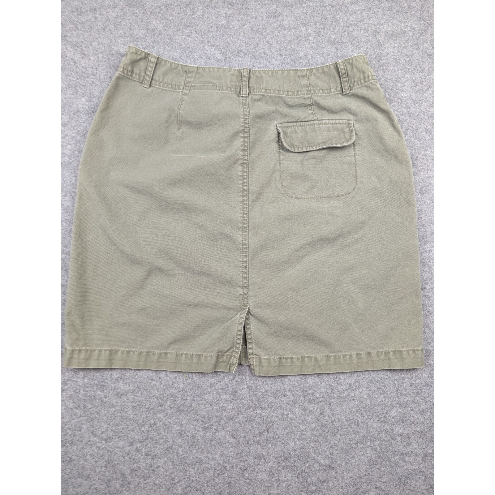 Eddie Bauer Womens Olive Green Canvas Utility Mini Skirt Outdoor Casual