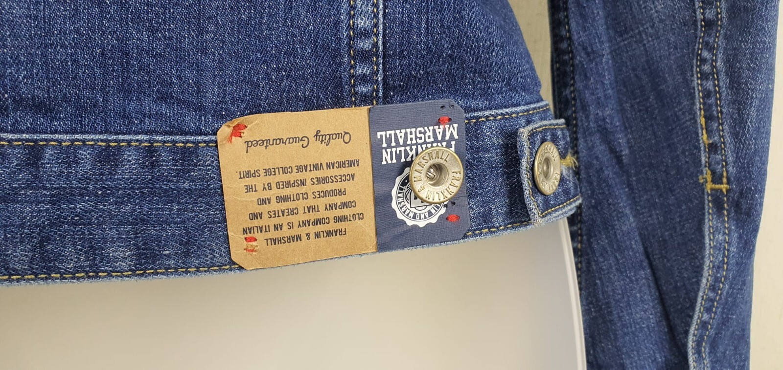 Franklin Marshall Varsity Denim Jacket UK S LN121 MM 12