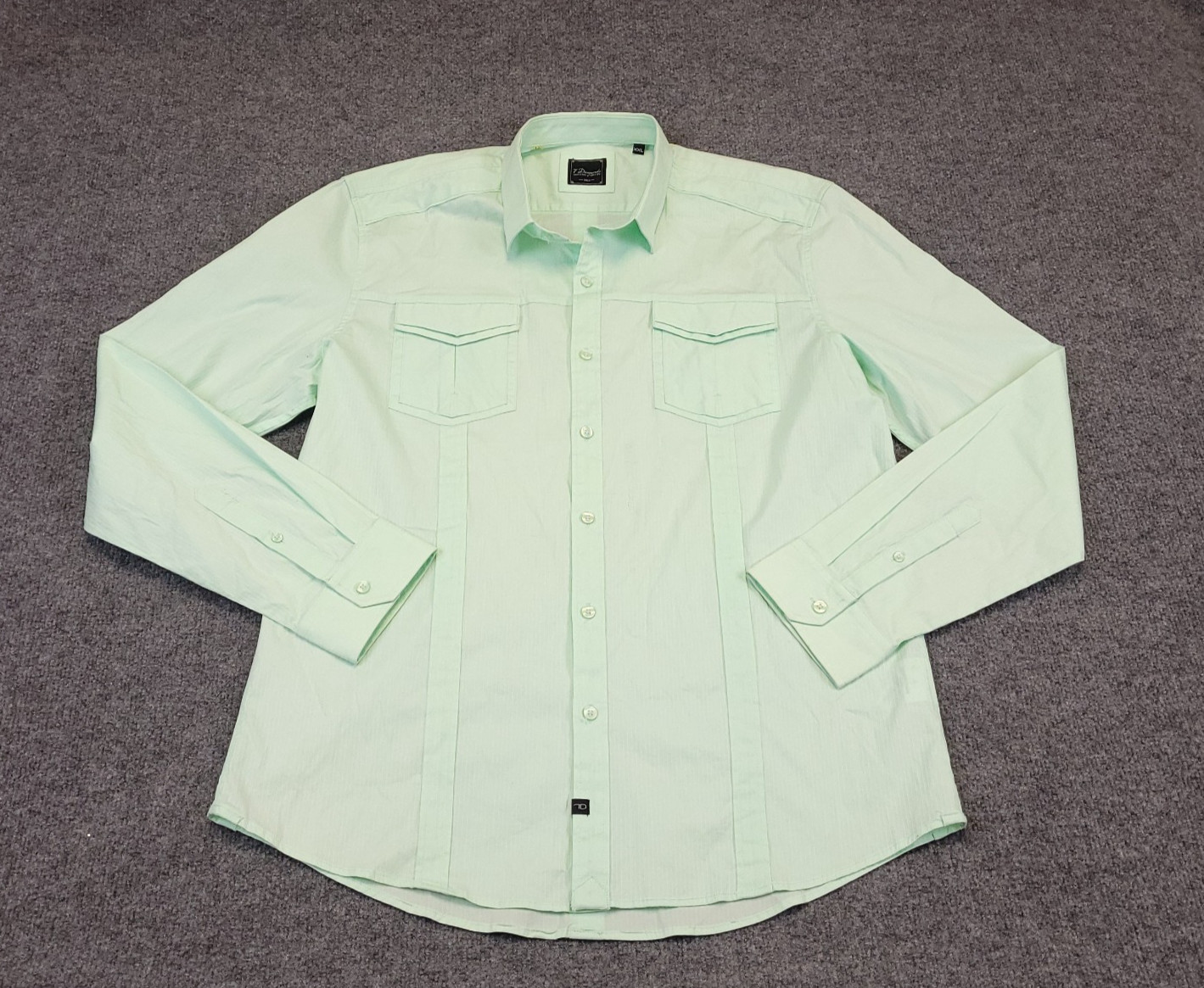 7D 7 Diamonds Hall Of Fame Mens 2XL Western Shirt Mint Green Dual Pocket Stretch