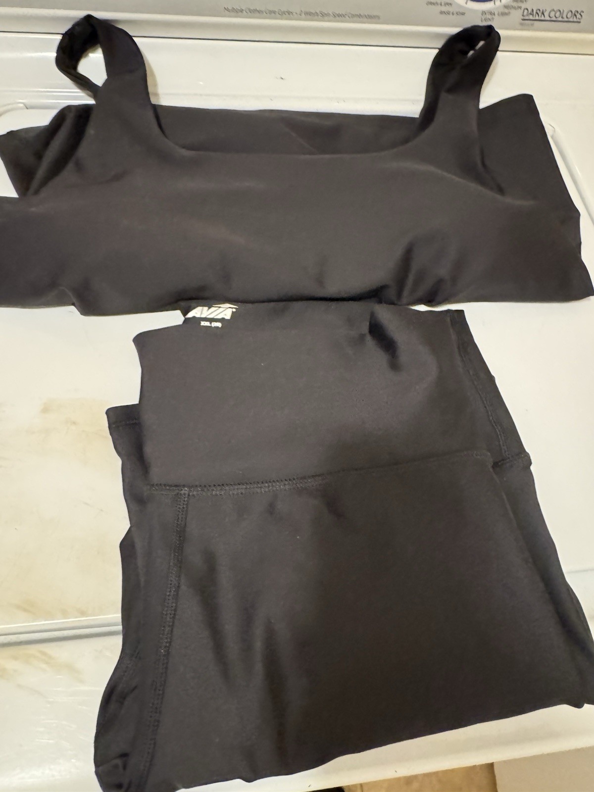 Avia Activewear Set with Sports Bra And Leggings Black Size Size XXL 18/20