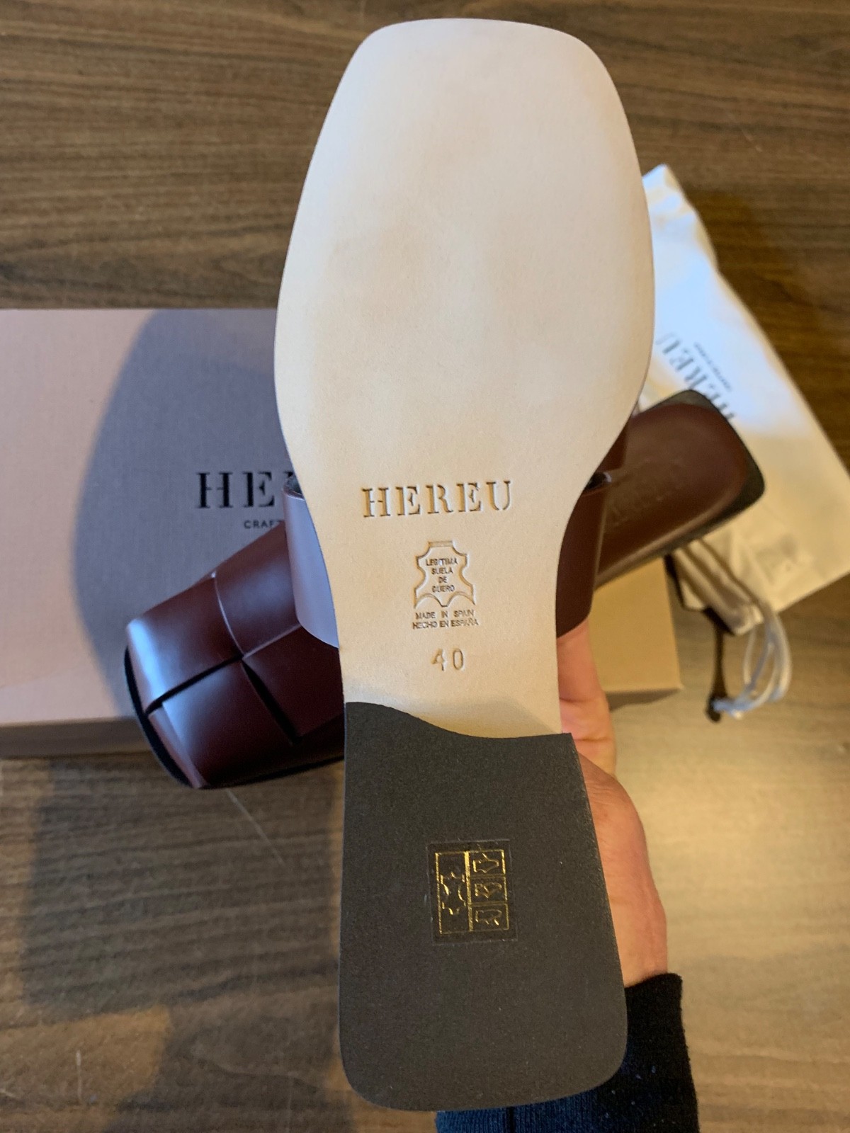 Hereu Coraia Interwoven Mule Sandals. Tan. Multiple Sizes. New In Box.