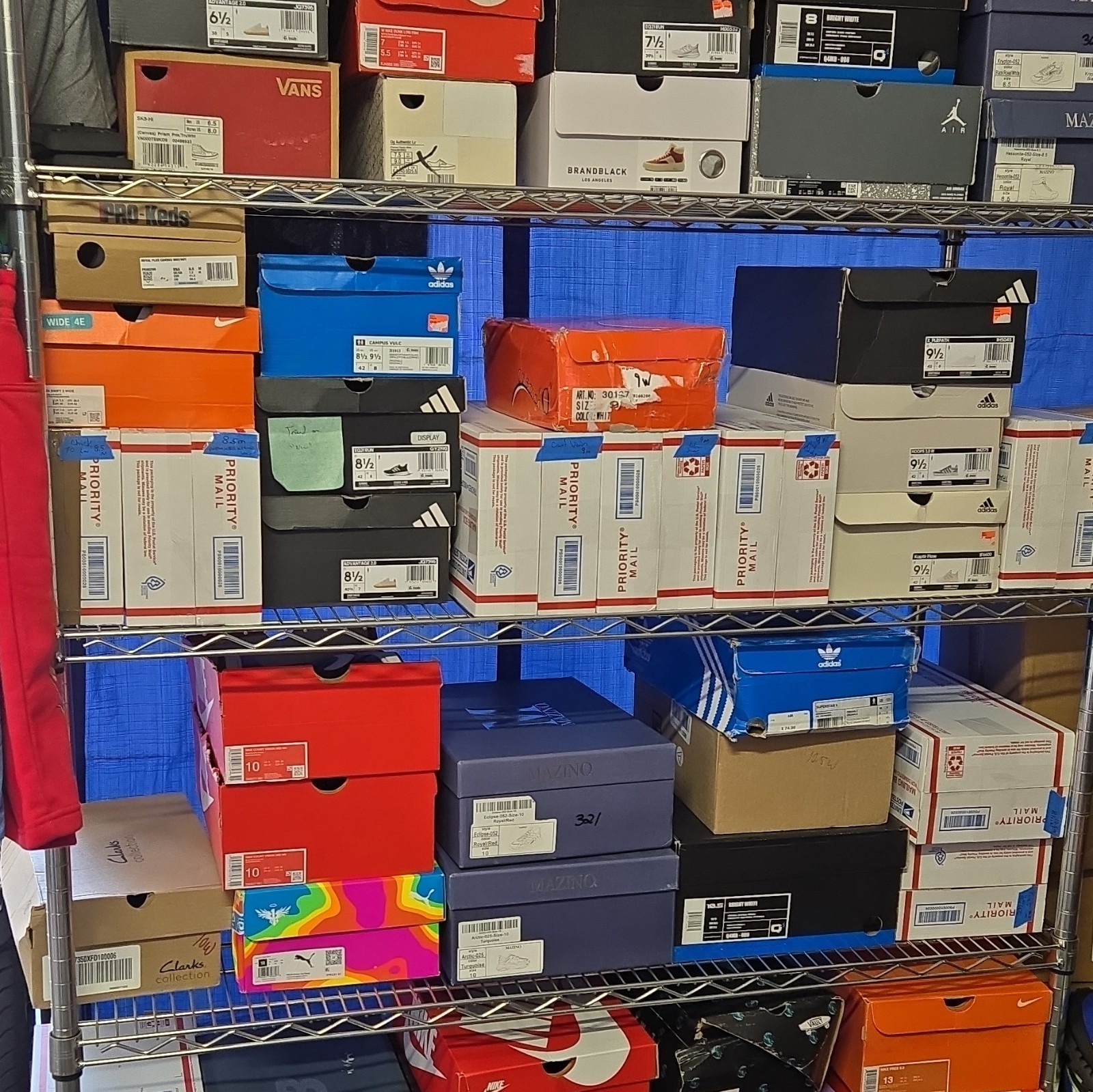 Assorted sizes and brands, new and used.