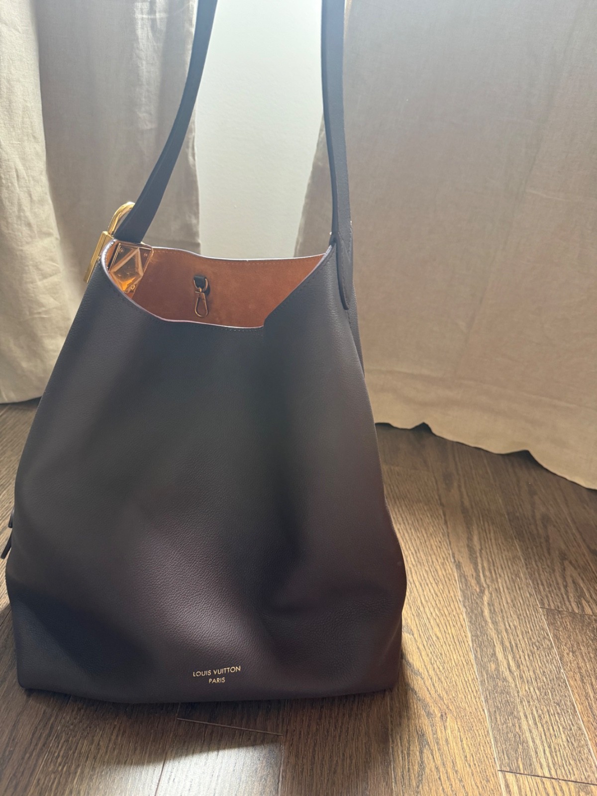 Authentic Louis Vuitton Lowkey Hobo MM in EBENE. Very rare, sold out everywhere