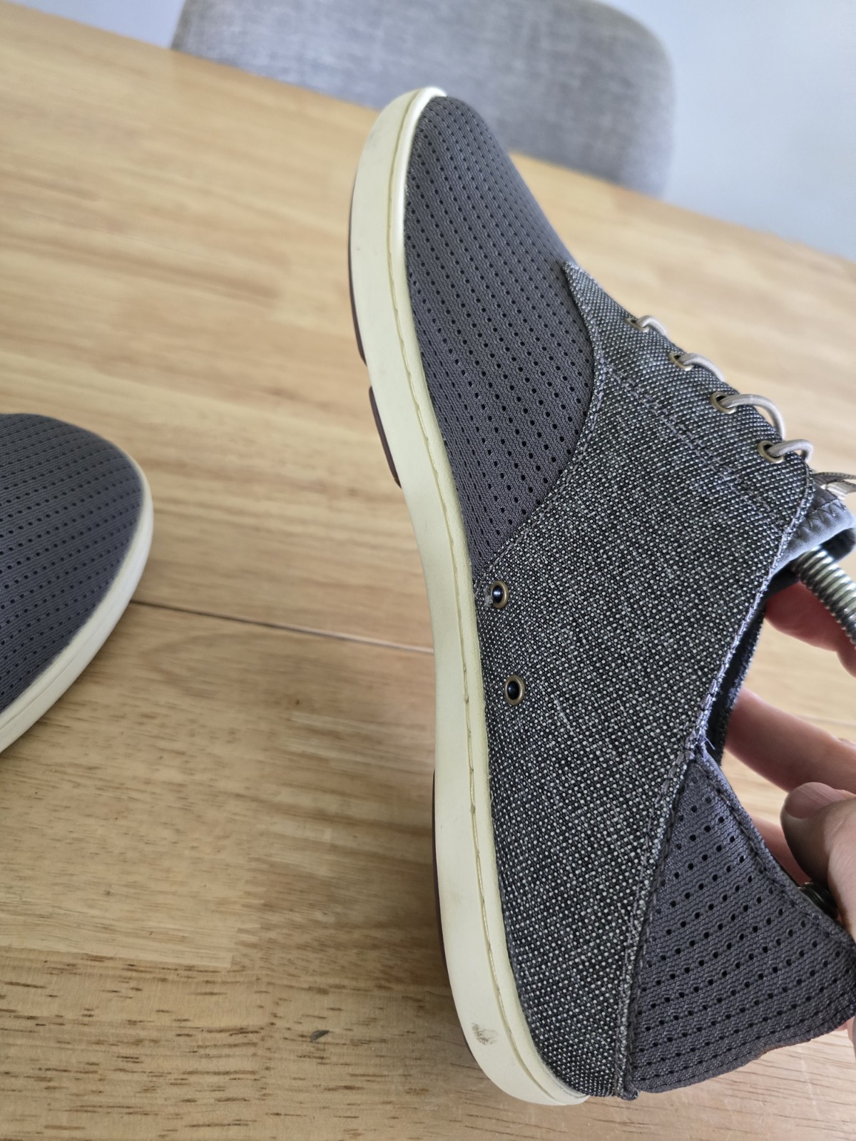 Olukai Nohea Moku NoTie Laces Casual Slip-On Sneakers Gray Mesh Mens 9