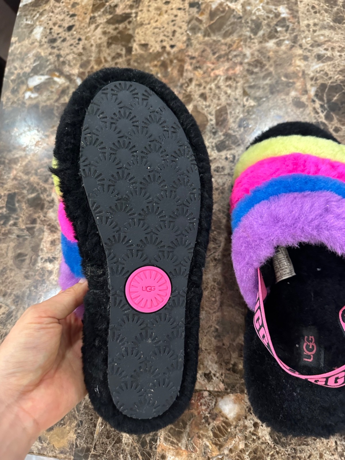 ugg slippers Rainbow Fluffy Yeah womens 7