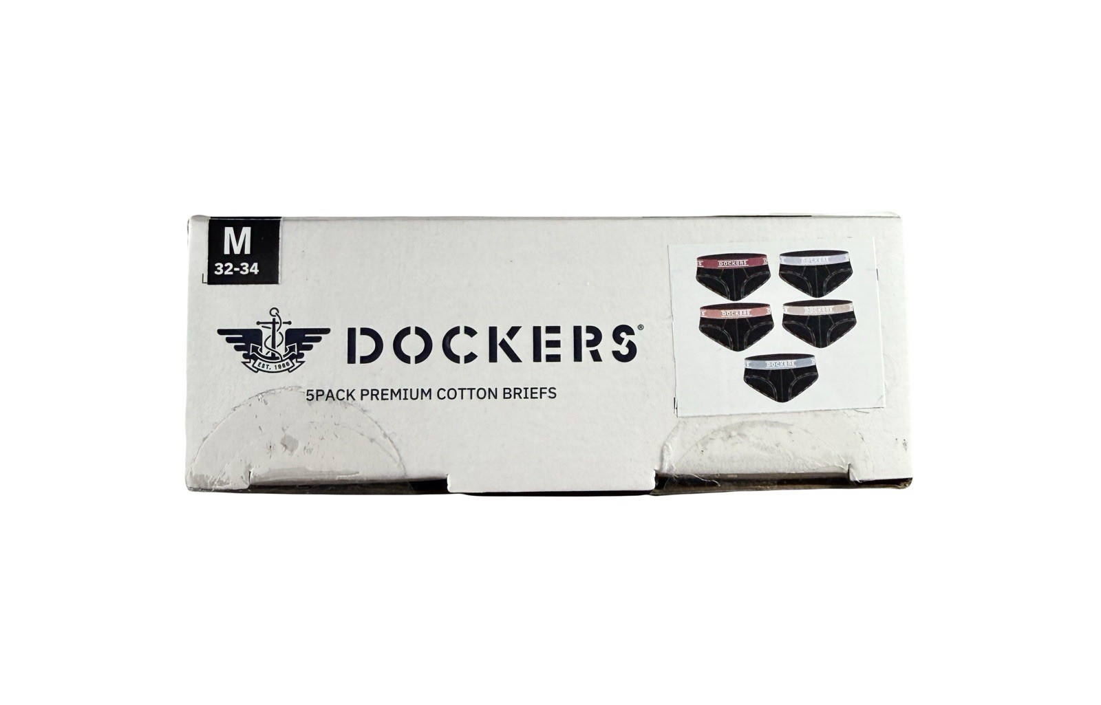 NWT Dockers. Men’s 5 Pack. Premium Cotton Fly Front Briefs. Black. MSRP $38.00