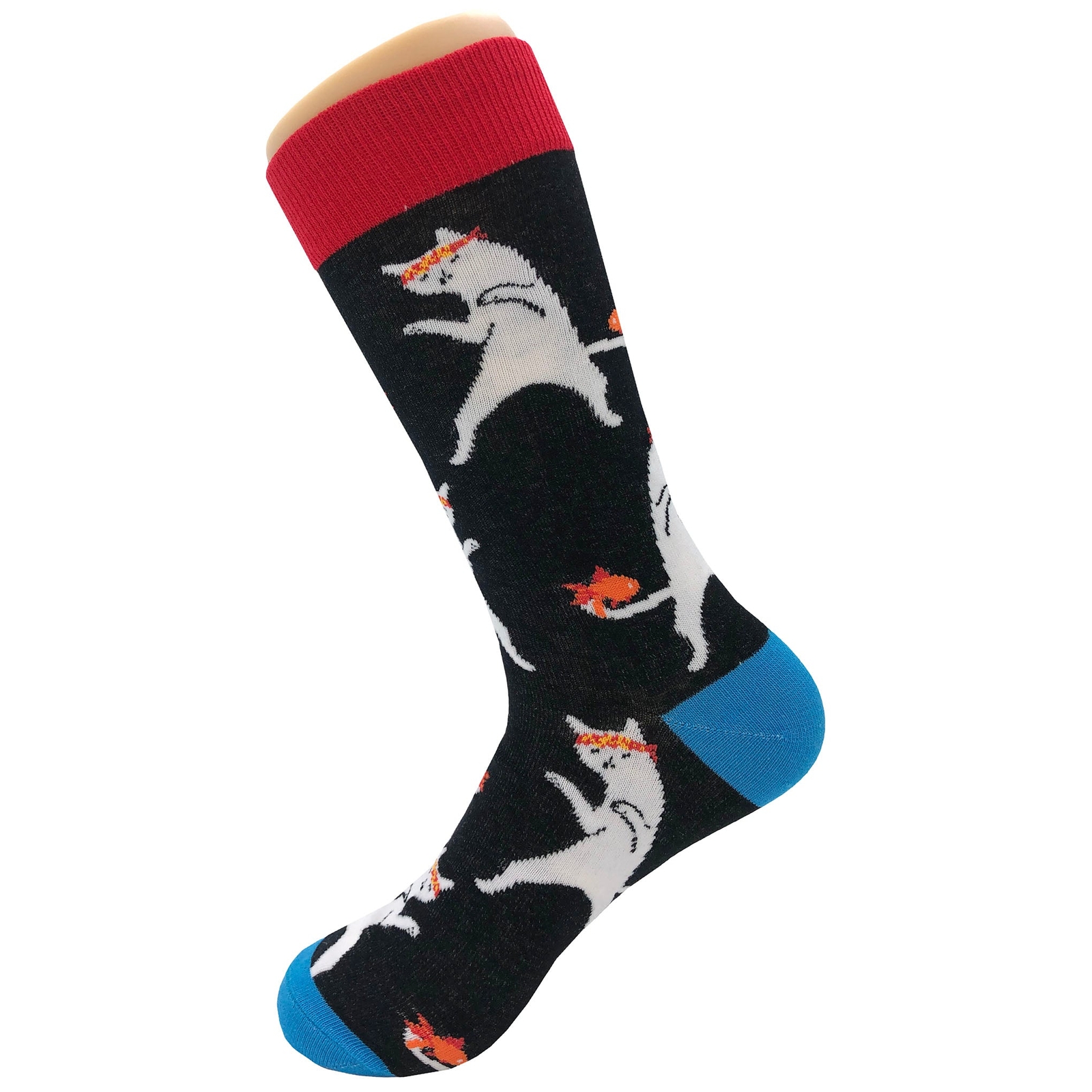 NWT Ninja Cat Dress Socks Novelty Men 8-12 Black Crazy Fun Sockfly