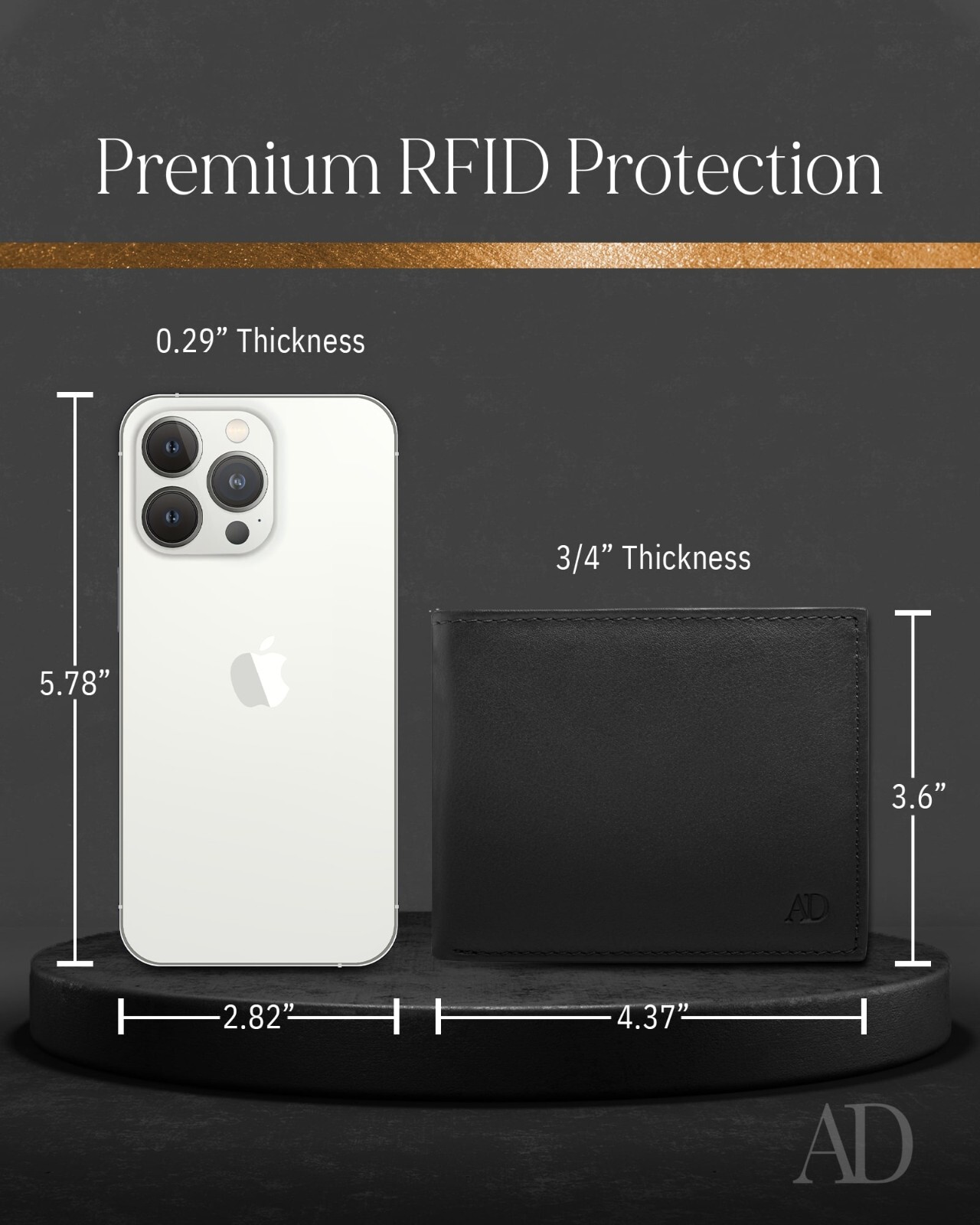 Genuine Leather Minimalist Bifold Wallets For Men RFID Blocking Slim Mens Wallet