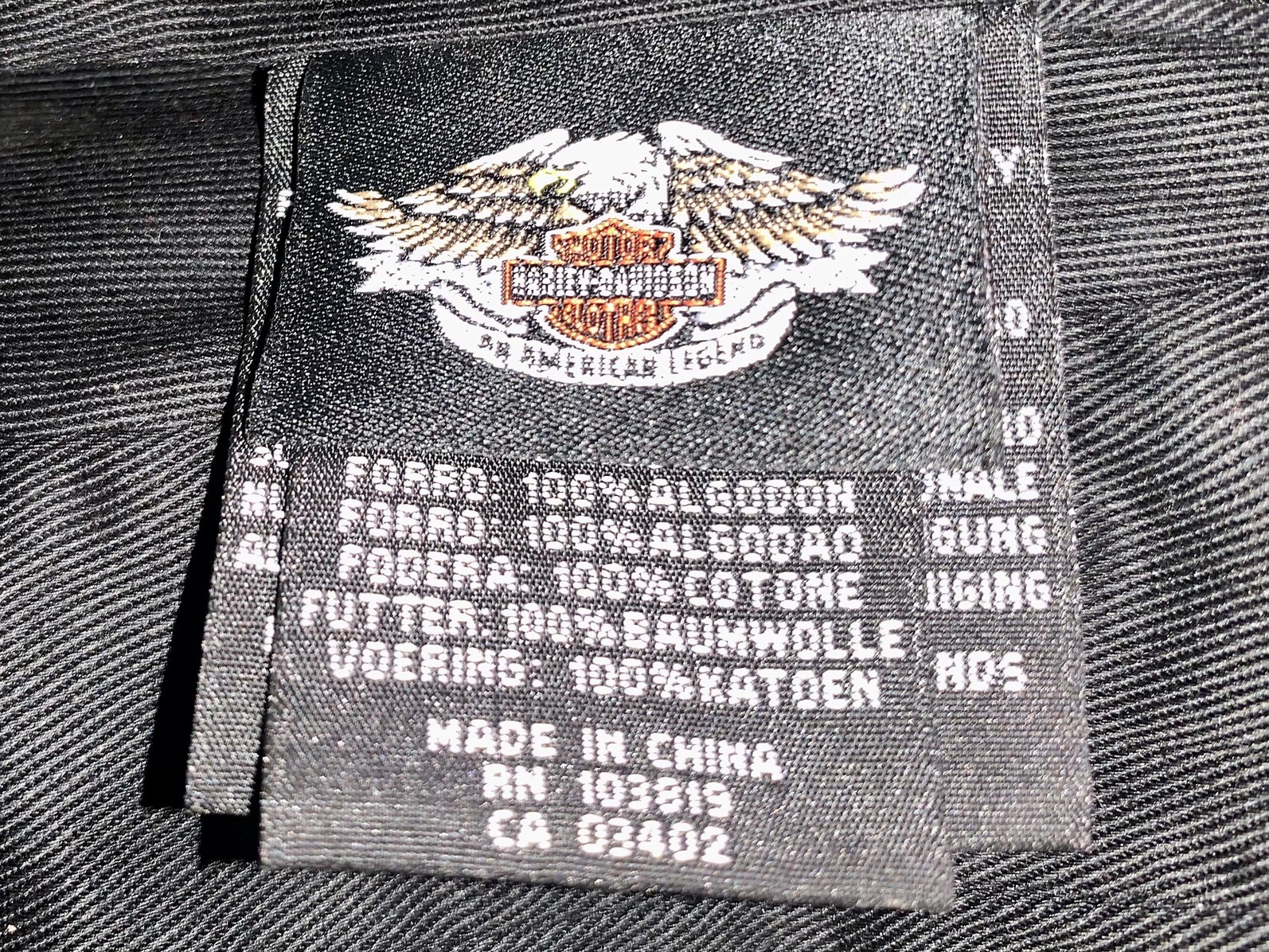 Vintage Harley Davidson ALL Leather Biker Bandana Skull Cap Doo Rag Y2K Sz.Small