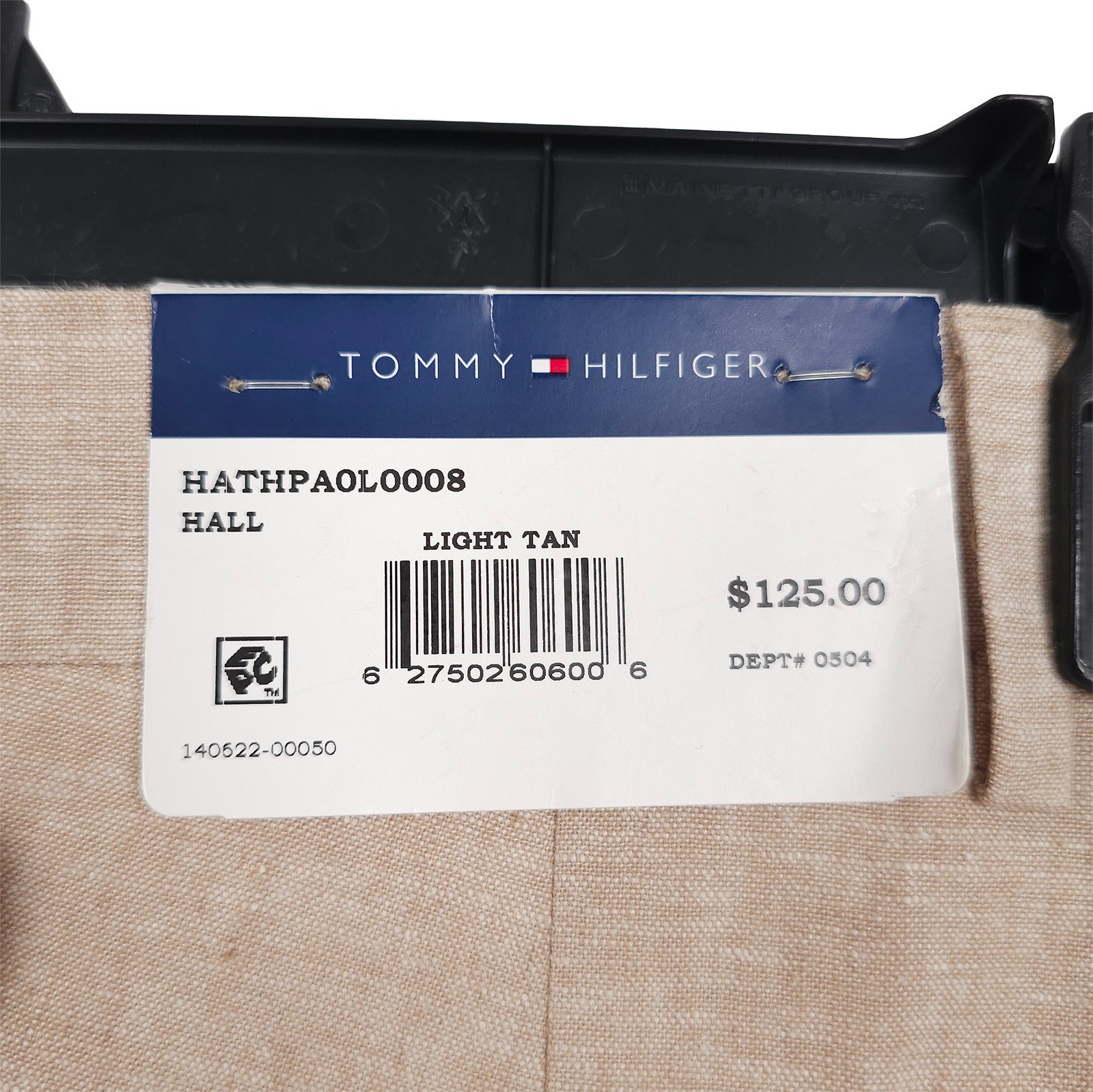 Tommy Hilfiger Mens Modern Fit Dress Pants 38×34 Tan Solid Linen Cotton Blend