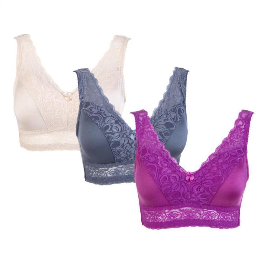 Rhonda Shear 3 Pack Pin-Up Lace Bra Set 453710-567051-J