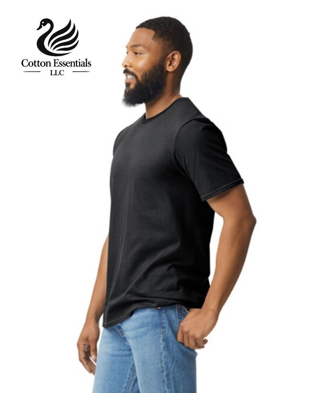 Gildan (6-pack) Black Solid Heavy Cotton Short Sleeve Blank T-Shirt S-2XL