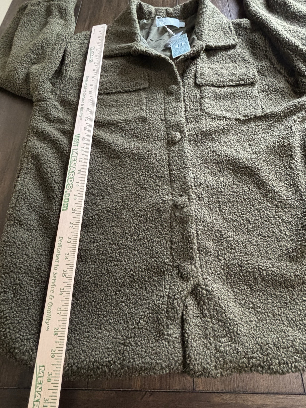 Southern Shirt Warm and Fuzzy Shirt Jacket Cedar Size Large Fully Lined NWT $98
