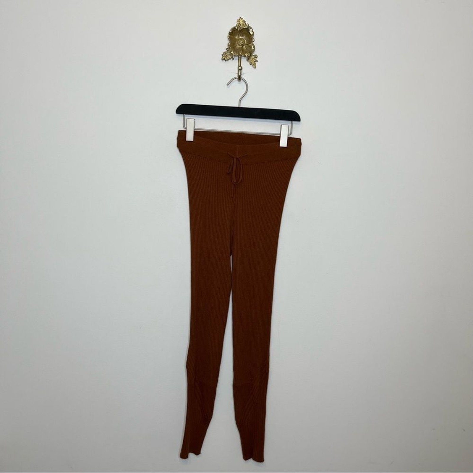 Varley Mocado Rib Knit Leggings Tortoise Shell L