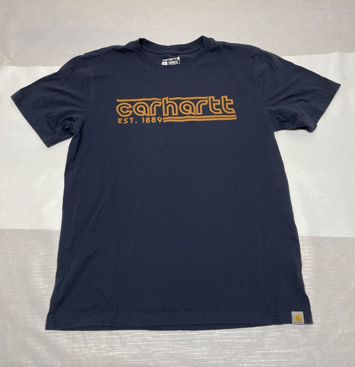 Carhartt Relaxed Fit Navy Graphic Logo Crew Neck Short Sleeve Men’s M T-Shirt