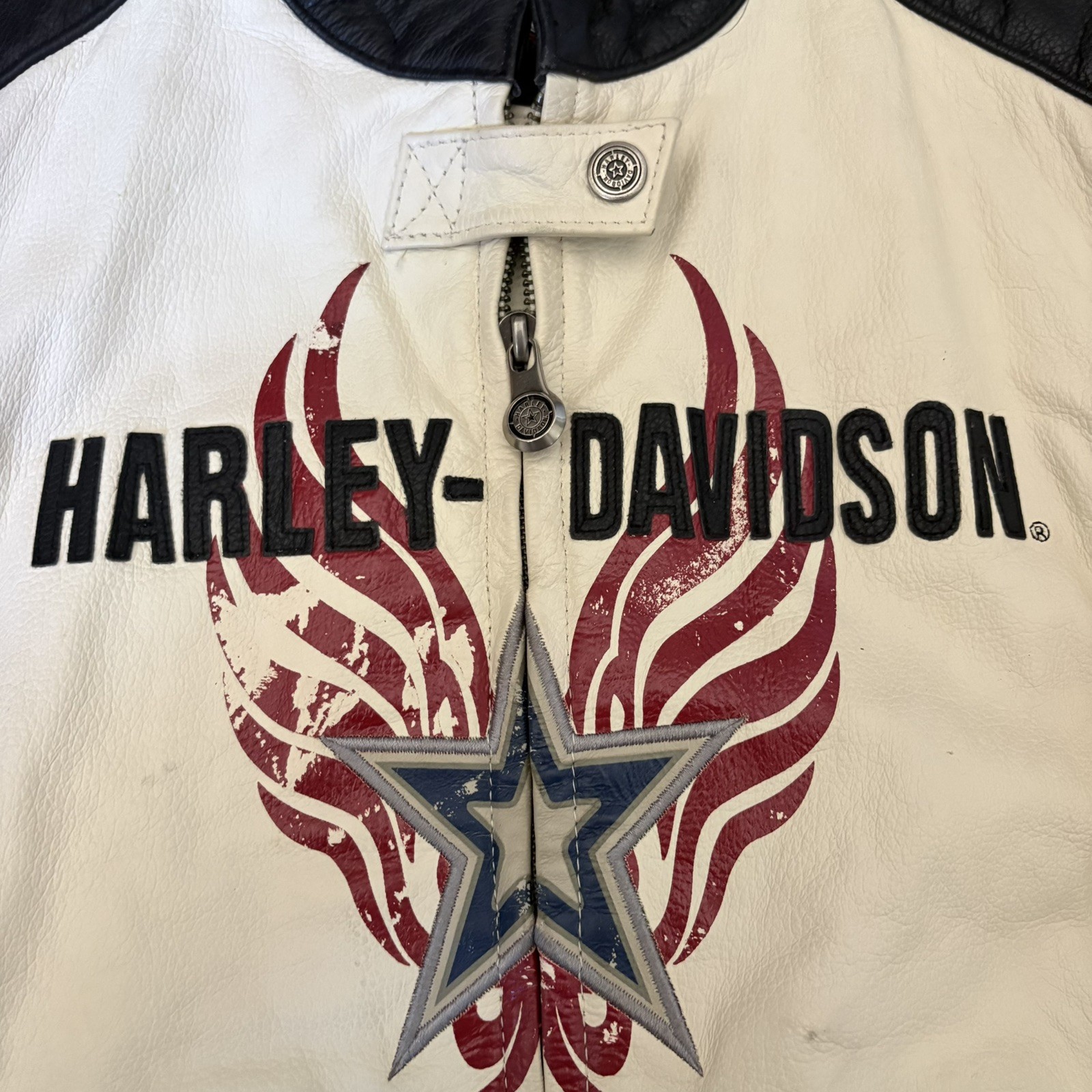 Harley Davidson Women’s Rapid City Black Red White Leather Jacket 97158-03VW