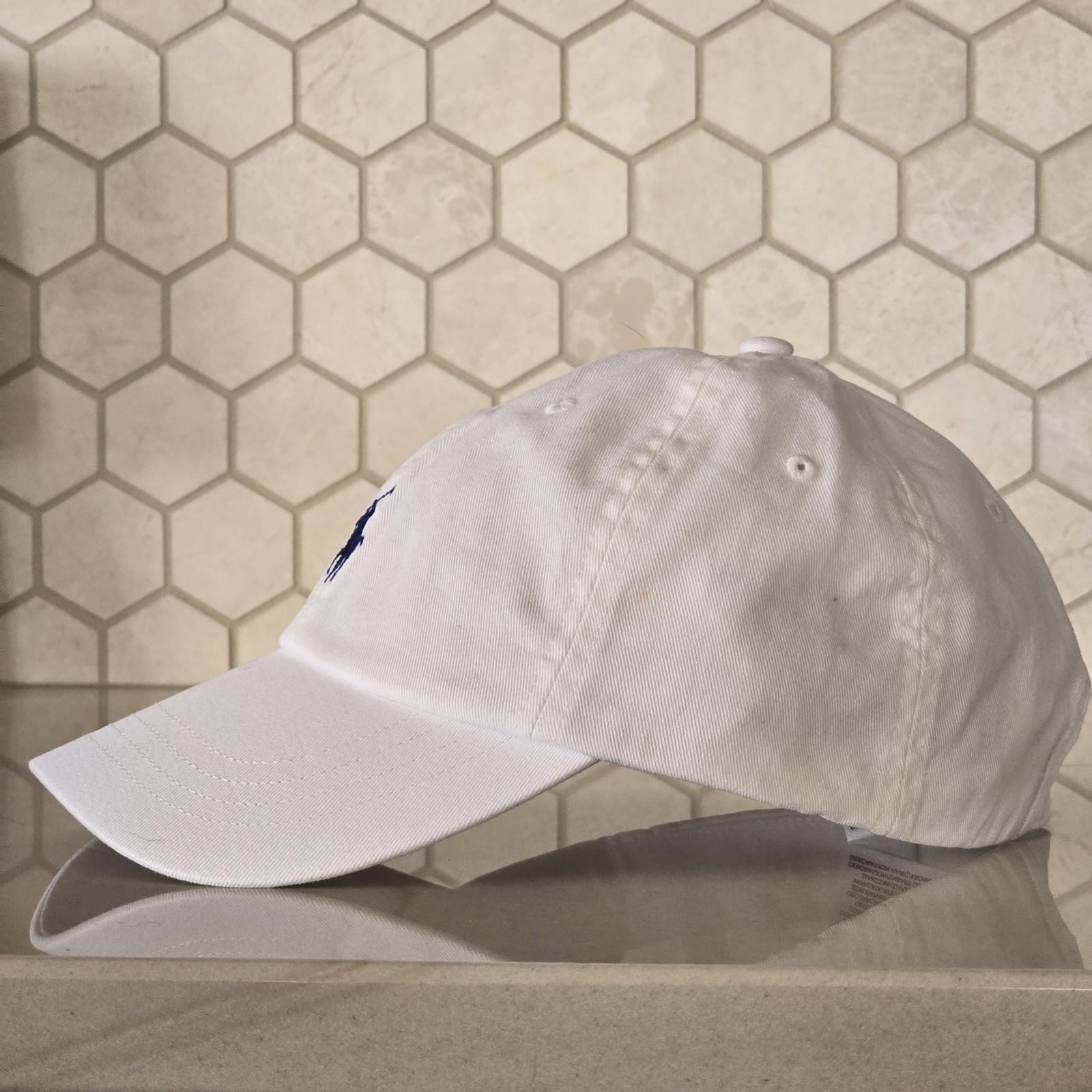 Polo Ralph Lauren Men’s One Size Cotton Chino Adjustable Ball Cap White Blue